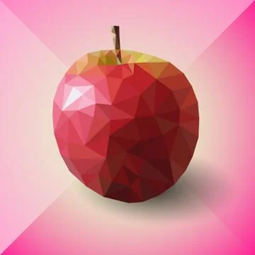 Abstract red apple. Vector illustration,  polygonal design Stock Illustration