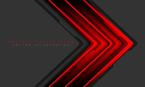 Abstract red arrow cyber technology direction on grey design modern futuristi Stock Illustration