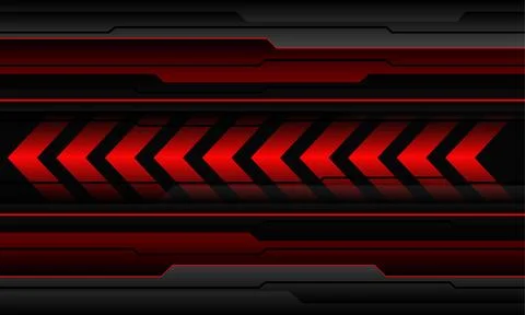 Abstract red arrow direction black metallic cyber geometric design modern Stock Illustration