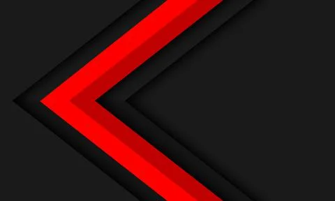 Abstract red arrow direction geometric on black with blank space design Stock Illustration