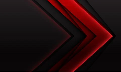 Abstract red arrow geometric shadow direction on dark grey with blank space d Stock Illustration