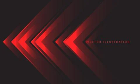 Abstract red arrow light direction on dark grey design modern technology futu Stock Illustration