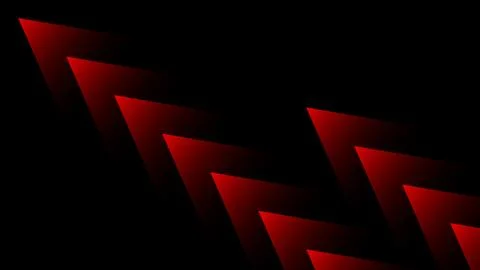 Abstract Red Arrows on Black Background in Dynamic Geometric Pattern Stock Illustration