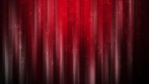 Abstract red background animation with flying letters and particle. 스톡 동영상 285553758