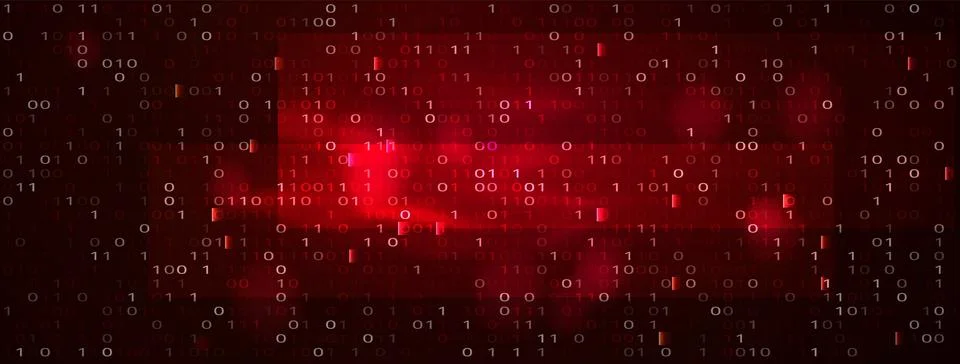 Abstract Red Background with Binary Code. Malware, or Hack Attack Concept Stock Illustration