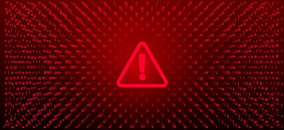 Abstract Red Background with Binary Code. Malware, or Hack Attack Concept Stock Illustration