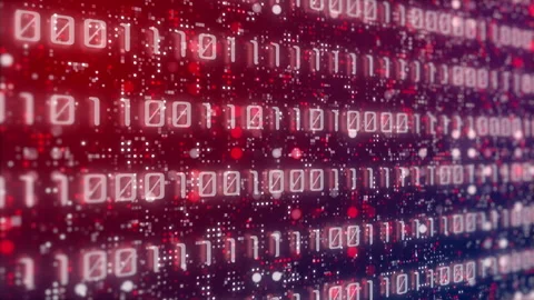 Abstract red background with binary computer code. Stock Footage 242479513