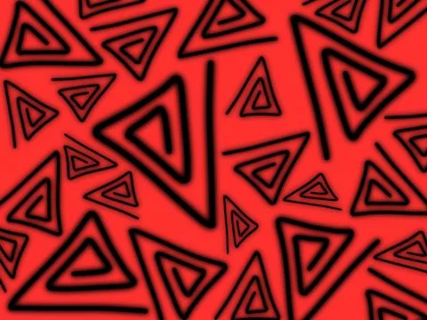 Abstract Red Background with Black Triangle Pattern Geometric Stock Illustration