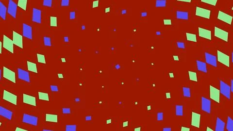Abstract red background with blue and green rectangle pattern Stock Illustration