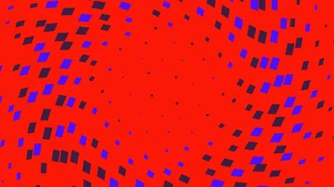 Abstract red background with blue and black squares Stock Illustration