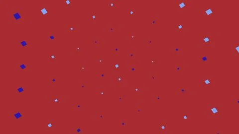 Abstract red background with blue and white square shapes イラスト素材