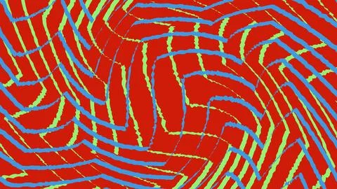 Abstract red background with blue and green wavy lines イラスト素材