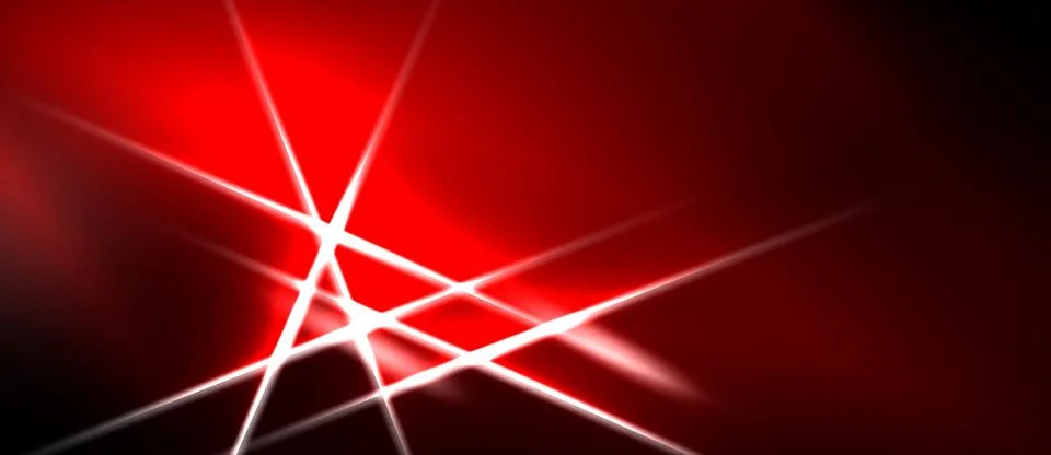 Abstract red background. Bright white lines intersect creating starburst ef.. Stockillustratie