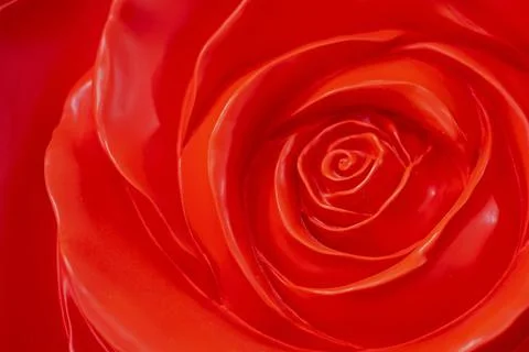 Abstract red background of clay relief of a rose flower. modern interior Stock Illustration