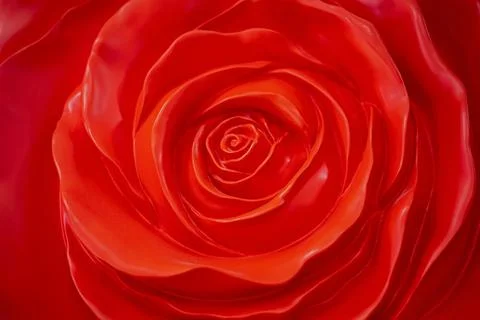 Abstract red background of clay relief of a rose flower. modern interior Stock Illustration