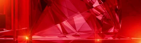 Abstract red background with crystal. 3d rendering, 3d illustration. Stock Footage 280896143