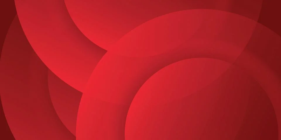 Abstract red background design with overlapping round shapes and dynamic Stock Illustration