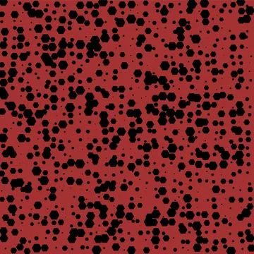 Abstract red background design with random black hexagonal shapes pattern i.. Stock Illustration