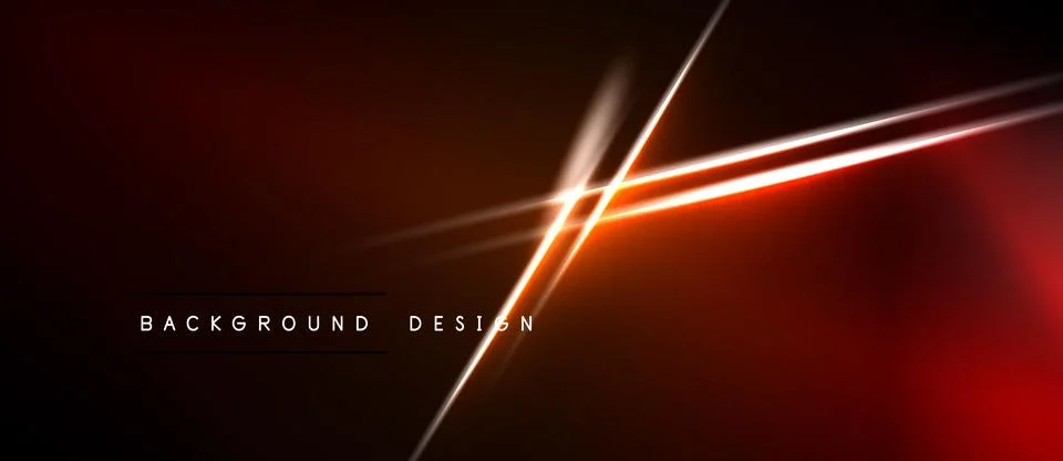 Abstract red background. Dynamic lines create modern visual effect. Bright gl Stock Illustration