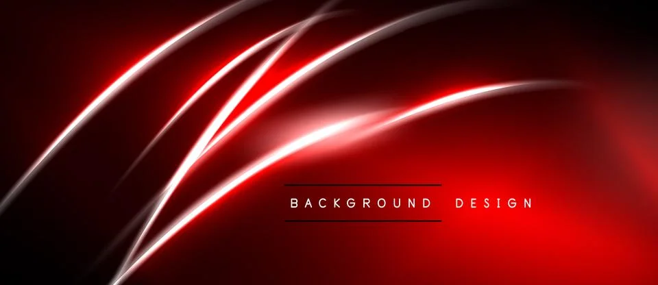 Abstract red background. Dynamic lines create glowing effect. Modern design Stock Illustration