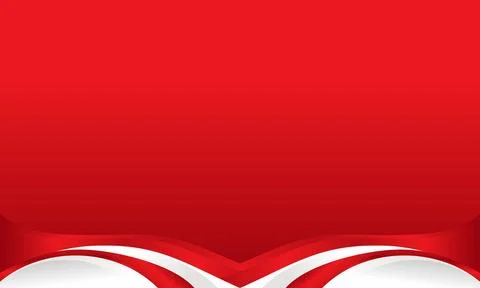 Abstract red background with elegant white bottom wave curves Stock Illustration
