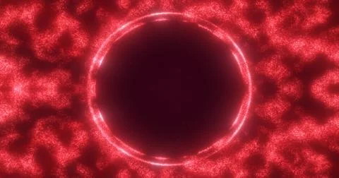 Abstract red background from an energy blue magic ring of a round frame of .. Illustrazione stock