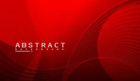 Abstract red background featuring dynamic wave lines and smooth geometric Stock Illustration