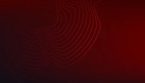 Abstract red background featuring dynamic glowing lines and flowing curves for Stock Illustration