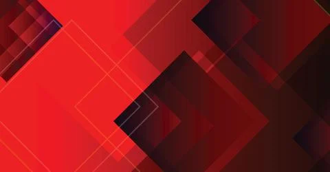 Abstract red background featuring overlapping geometric diamond shapes with dark Stock Illustration