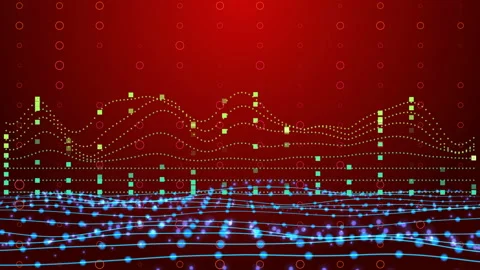 Abstract red background with flow lines Stock Footage 147670735