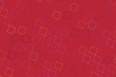 Abstract red background with glowing square outlines pattern Stock Photos