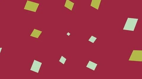 Abstract red background with green and light blue squares Stock Illustration