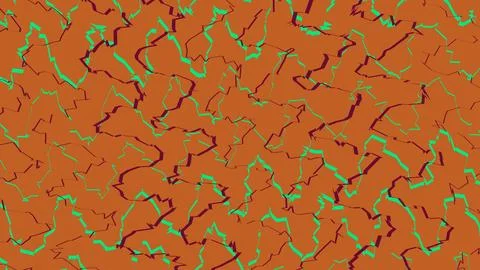 Abstract red background with green wavy lines pattern Stock Illustration