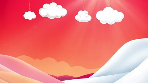 Abstract red background with hanging clouds Stock Footage 297727158