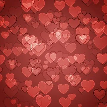 Abstract red background with heart bokeh Stock Illustration