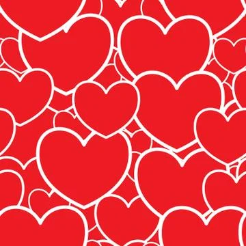Abstract red background with hearts Stock Illustration