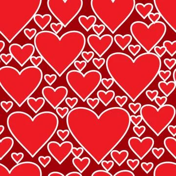 Abstract red background with hearts Stock Illustration