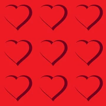 Abstract red background with hearts Illustrazione stock