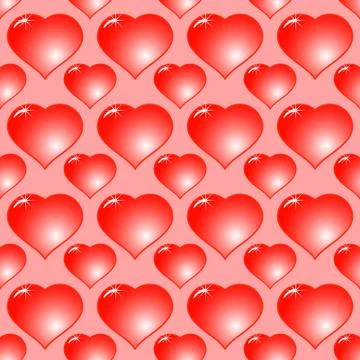 Abstract red background with hearts Stock Illustration