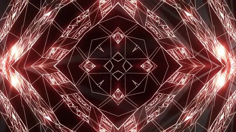 Abstract red background of kaleidoscope effect. Видео 82475431
