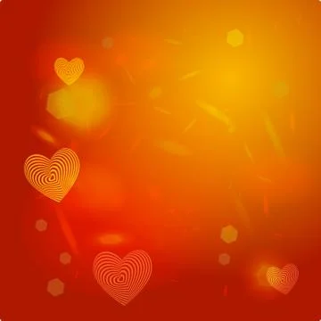 Abstract red background, light glare. Heart. Valentine's day card. vector Stock Illustration