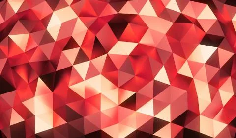 Abstract red background made of triangles Stock Illustration