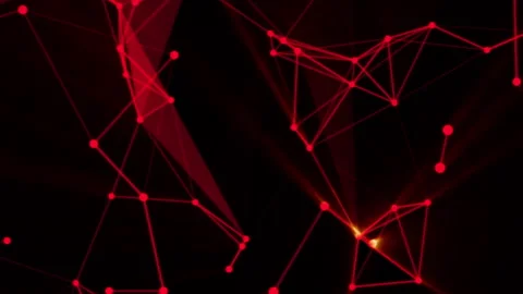 Abstract red background, Plexus, Polygon, Technology concept Stock Footage 264020296