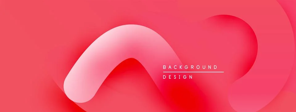 Abstract red background. Smooth shapes overlap creating soft gradients. Stock Illustration