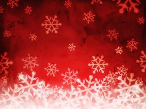 Abstract red background with snowflakes Stock Illustration