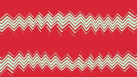 Abstract red background with teal and white zigzag lines Stock Illustration