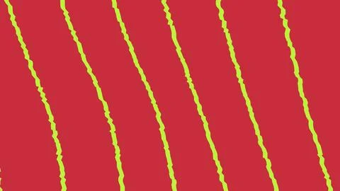 Abstract red background with vertical green wavy lines Stock Illustration