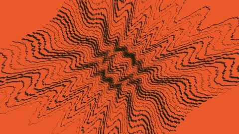 Abstract red background with wavy dark lines pattern Stock Illustration