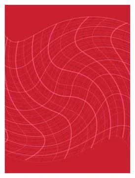 Abstract red background with wavy geometric lines creating a dynamic pattern. Illustrazione stock