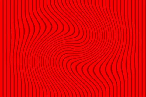 Abstract Red Background with Wavy Warped Lines. 3D Swirl Illusion Pattern イラスト素材